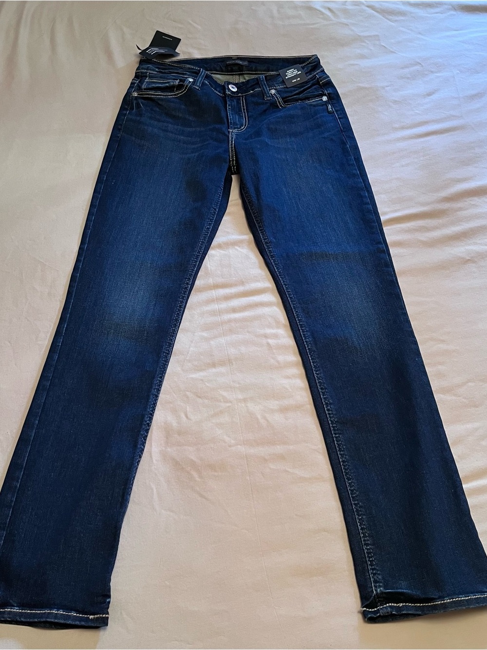 Silver Jeans Women's Dark Blue Avery Curvy Fit High Rise Straight Leg Size W30